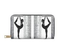 ZERAOKE Leather Wallet for Women Ladies Novelty Printed Around Zipper Long Wallet Phone Purse Credit Card Holder, new love gymnastics