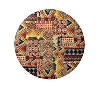ZERAOKE Round Tinplate Collectible Badges For Events, Teachers, Friends | African Textile Patchwork, Durable Badge For Jackets Bags Gifts, Vibrant Badge, Bulk Iron-On Patches Alternative, 1 PCS