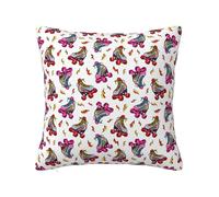 ZERAOKE Soft Plush Throw Pillow Cover For Couch, Color Roller Skates, Square Decorative Cushion Case, Machine Washable Pillowcase With Hidden Zipper, No Pilling Pillow Sham For Home Decor