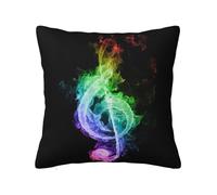 ZERAOKE Soft Plush Throw Pillow Cover For Couch, Colorful Music Notes, Square Decorative Cushion Case, Machine Washable Pillowcase With Hidden Zipper, No Pilling Pillow Sham For Home Decor