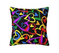 ZERAOKE Soft Plush Throw Pillow Cover For Couch, Gay Pride Rainbow, Square Decorative Cushion Case, Machine Washable Pillowcase With Hidden Zipper, No Pilling Pillow Sham For Home Decor