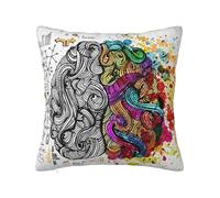 ZERAOKE Soft Plush Throw Pillow Cover For Couch, Left Right Brain Advantage, Square Decorative Cushion Case, Machine Washable Pillowcase With Hidden Zipper, No Pilling Pillow Sham For Home Decor