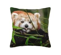 ZERAOKE Soft Plush Throw Pillow Cover For Couch, Little Red Panda, Square Decorative Cushion Case, Machine Washable Pillowcase With Hidden Zipper, No Pilling Pillow Sham For Home Decor