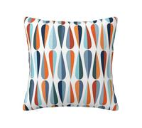 ZERAOKE Soft Plush Throw Pillow Cover For Couch, Mid Century Modern Drop Shapes, Square Decorative Cushion Case, Machine Washable Pillowcase With Hidden Zipper, No Pilling Pillow Sham For Home Decor