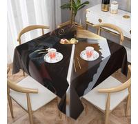 ZERAOKE Square Tablecloth 140x140 Cm, Japan Samurai Sword - Table Cover, Polyester Wrinkle-Resistant Washable Tablecloths For Indoor/Outdoor Dining Parties Weddings (Fits 78 To 99cm Tables)