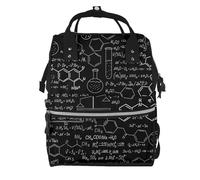 ZERAOKE Waterproof Diaper Backpack For Moms, Abstract Science Chemistry, Mom Organization Backpack, Stylish Baby Essentials Tote Large Capacity Mommy Travel Bag With Insulated Bottle Pocket