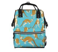 ZERAOKE Waterproof Diaper Backpack For Moms, Funny Cartoon Kangaroo Zoo, Mom Organization Backpack, Stylish Baby Essentials Tote Large Capacity Mommy Travel Bag With Insulated Bottle Pocket