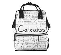 ZERAOKE Waterproof Diaper Backpack For Moms, Math Geometry G alculus, Mom Organization Backpack, Stylish Baby Essentials Tote Large Capacity Mommy Travel Bag With Insulated Bottle Pocket