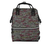 ZERAOKE Waterproof Diaper Backpack For Moms, Programmer Programming Code, Mom Organization Backpack, Stylish Baby Essentials Tote Large Capacity Mommy Travel Bag With Insulated Bottle Pocket