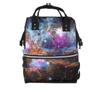 ZERAOKE Waterproof Diaper Backpack For Moms, Universe Galaxy Space, Mom Organization Backpack, Stylish Baby Essentials Tote Large Capacity Mommy Travel Bag With Insulated Bottle Pocket