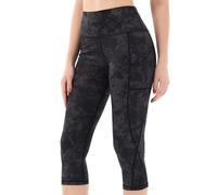 ZERAOKE Womens Camo Gym Yoga Capris Pants,Training Cycling Running Workout Elastic Capri Leggings-Camo-L