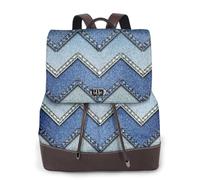 ZERAOKE Women'S Leather Backpack Purse, Gradient Blue Denim, Luxury Pu Leather Laptop Backpack For Work/Travel, Anti-Theft 15.6 Inch School Bag, Stylish Durable School Bag For College Girls Women