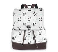 ZERAOKE Women'S Leather Backpack Purse, Panda Bamboo, Luxury Pu Leather Laptop Backpack For Work/Travel, Anti-Theft 15.6 Inch School Bag, Stylish Durable School Bag For College Girls Women