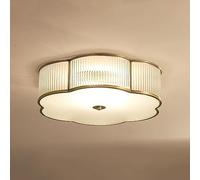 ZERAPH 4-Light New American Durable Modern Brass Ceiling Lamp, Glass Shade Ceiling Light Fixture, Home Flush Mount Close to Ceiling Lighting, for Living Room Dining Room Kitchen