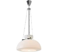 ZERAPH New American Durable Modern Farmhouse Glass Pendant Lights Antique Chrome Metal Trim Kitchen Island Hanging Lamp Fixtures Milk Glass Pendant Light, 1-Light