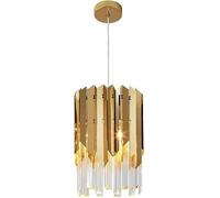 ZERAPH New American Durable Nordic Golden Crystal Pendant Light Fixtures Chrome Adjustable Height Crystal Pendant Light Hanging Lamp Ceiling Light Fixtures Living Room Bedroom Dining Table E14
