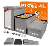 Zerbuger Wider Dog Ramp for High Bed with Storage 18" H,Cat Scratcher, Foldable Dog Stairs for Small Medium Large Older Senior Animal, Sturdy Step for Climbing Bed or Couch, Arthritis-Friendly