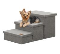 Zerbuger Wider Dog Ramp for High Bed with Storage 18" H, Foldable Dog Stairs for Small Medium Large Older Senior Animal, Sturdy Step for Climbing Bed or Couch, Arthritis-Friendly