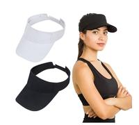 Zercart 2 Pcs Sports Adjustable Golf Visor Hat, Sun Protective Cap with Sweatband, Golf Running Fishing Cycling Tennis Visor Hats for Men Women