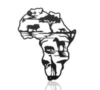Zercart Animals Metal Wall Art Decor, Black Metal Art Wall Decoration Africa Animals Wall Hanging Decor for Kitchen Garden Living Room Bathroom Outdoor Garden Decoration 30x23cm