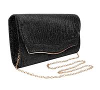 Zercart Black Lady Evening Bag Black Clutch Bags for Women Sparkling Women's Clutch Glitter Handbag Clutch Purse Shoulder Bag for Women Bride Wedding Prom Party, with Removable Chain for Formal Dress