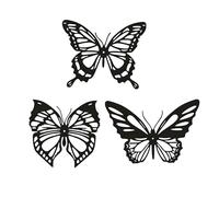 Zercart Butterfly Wall Art Decor Metal Black 3PCS Mural Butterfly Hanging Decor 3D Butterflies Wall Sculptures Garden Wall Art for Home Bathroom Garden Yard Fence