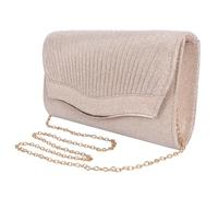 Zercart Champagne Clutch Bags for Women Lady Evening Bag Sparkling Women's Clutch Glitter Handbag Clutch Purse Shoulder Bag for Women Bride Wedding Prom Party, with Removable Chain for Formal Dress