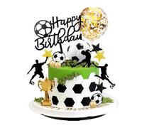 Zercart Football Cake Decoration - Happy Birthday Cake Topper & Cupcake Toppers for Children's Football Party Supplies