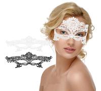 Zercart Lace Masquerade Mask for Women - 2Pcs Party Mask Set for Masquerade Ball, Prom, Mardi Gras, Halloween, Carnival