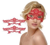 Zercart Lace Masquerade Mask for Women - 2Pcs Party Masks for Masquerade Ball, Prom, Mardi Gras, Halloween, Carnival