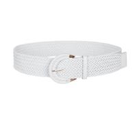 Zercart Ladies Straw Woven Belt Adjustable Woven Waist Belt Women Braided Rattan Belt with Half-Circle Buckle Wide Waist Belt for Summer Dress Jeans-White