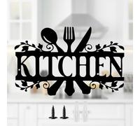 Zercart Metal Kitchen Sign - Black Metal Wall Art, Word Art for Kitchen, Walls, Dining Room, Living Room, Housewarming