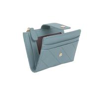 Zercart Small Blue Purse for Women PU Leather Wallet Purses, Double Fold Leather Ladies Wallets with Coin Zip ID Window, Cards, Blue Coin Purse Women Small Money Wallets
