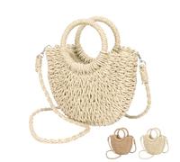 Zercart Straw Beach Bag Beige for Women Hand woven Tote Bag, Summer Beach Handbag Woven Handmade Shoulder Bag with Tassel, Top Handle Handbag Straw Purse for Women Girls Shopping Travel Daily Use