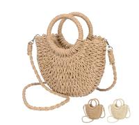 Zercart Straw Beach Bag Brown for Women Hand woven Tote Bag, Summer Beach Handbag Woven Handmade Shoulder Bag with Tassel, Top Handle Handbag Straw Purse for Women Girls Shopping Travel Daily Use