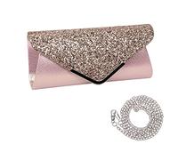 Zercart Women Clutch Bag Glitter Envelope Handbag Elegant Evening Bags with Chain Strap Sequins Clutch Bag for Wedding Bridal Prom Party Evening Clutch Handbag