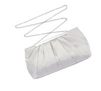 Zercart Women Envelope Clutch Bag Pleated Satin Evening Handbag Evening Clutch Bags Elegant Satin Shoulder Bags with Detachable Chain Strap for Wedding Party Prom Bridal