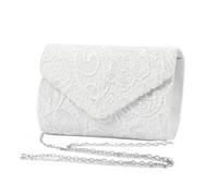 Zercart Womens Lace Evening Bags Lace Floral Envelope Clutch Elegant Handbags with Shoulder Strap Satin Shoulder Bag Crossbody Bag Handbag for Bridal Wedding Party