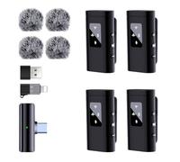 ZERFUN Pro 4 Wireless Lavalier Microphone for iPhone Android Phone Pad Computer, Mini Microphone Lapel, 48KHz 24Bit, Reverb, Noise Cancelling for Video Recording Vlog Podcast Stream YouTube TikTok
