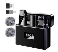 ZERFUN Wireless Lavalier Microphone System for iPhone Android Phone PC, Pro Lapel Mic Mini with USB-C/Lightning, 48KHz 24Bit,30H Battery,Noise Cancelling,Reverb for Video Recording Podcast Stream Vlog