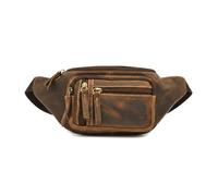 Zerimar Genuine Leather Waist Bag - Elegant and Professional Design for Daily and Occasional Use - Last Units -12x6x26cm, Old Leather