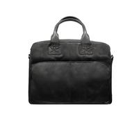Zerimar Leather briefcase - Exclusive and professional leather - Quality leather with an elegant touch 32x39x13cm, Black/White