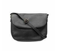 Zerimar - Leather Crossbody Bag for Women, Sophisticated and Practical Style - Measures 23 x 28 x 5 cm, Black/White