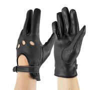 Zerimar Leather Driving Gloves for Women - Motorcycle Gloves - Women's Gloves - Vintage Classic Leather Gloves for Soft Daily Use - Black - Size 7M