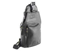 Zerimar Leather shoulder bag - Exclusive and professional leather - Quality leather with an elegant touch 16x34x9cm, Black/White
