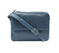 Zerimar Leather Shoulder Bag - Exclusive and Professional Leather - Quality Leather with an Elegant Touch 16x20x5cm, indigo