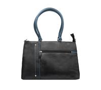 Zerimar Leather Travel Bag - Exclusive and Professional Leather - Quality Leather with an Elegant Touch26x33x10'5cm, Black/White
