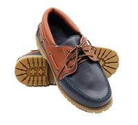 Zerimar Men's Leather Boat Shoes - Men's Summer Boat Shoes - Men's Nautical Shoes - Men's Loafers, Navy Tan New, 10 UK