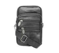 Zerimar Small Leather Shoulder Bag | Men's Shoulder Bag | Leather Shoulder Bag | Leather Shoulder Bag | Unisex Size 19 x 12 x 4 cm, Black, 19x12x4 cm