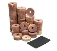 ZERIND Set of 60 Natural Cedar Wood Moth Repellent Rings, Moth Repellent for Wardrobes, Alternative to Moth Balls - Complete with Sandpaper